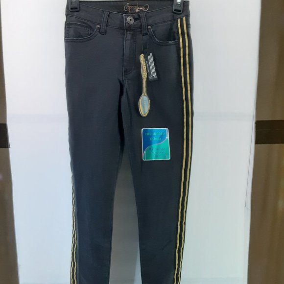 Spoon Jeans Denim - New Spoon Jeans Women's Skinny Leg Spandex Pants | Black | Size: 1 Pants Bottoms